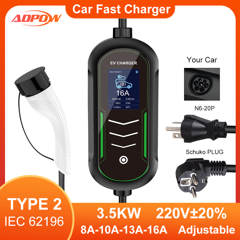 ADPOWEV 16A EV Chargers Type2  - Car Accessories Uk review and price